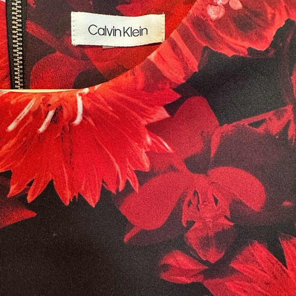 Calvin Klein Women's Red Floral Dress - Picture 3 of 5